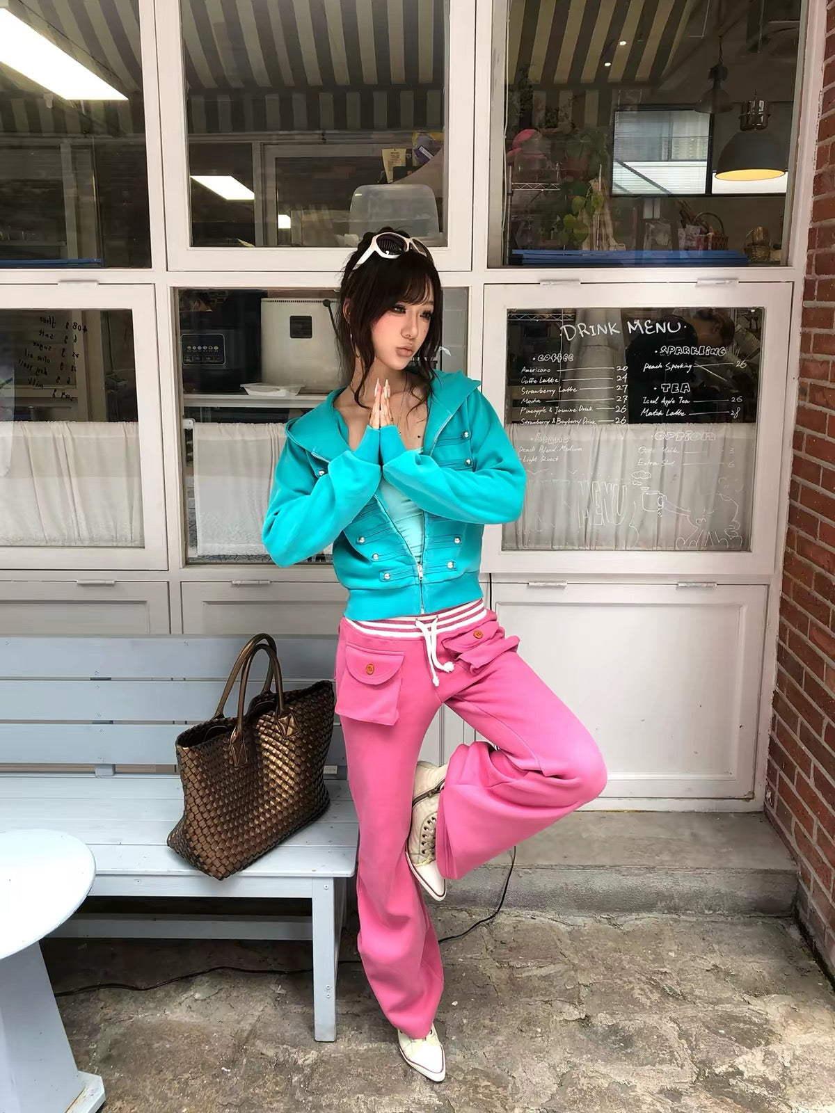 BADMUSE Striped Pocket Flare SweatPants