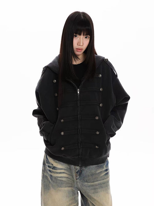 BADMUSE Napoleon Vintage Zip-Up Hoodie