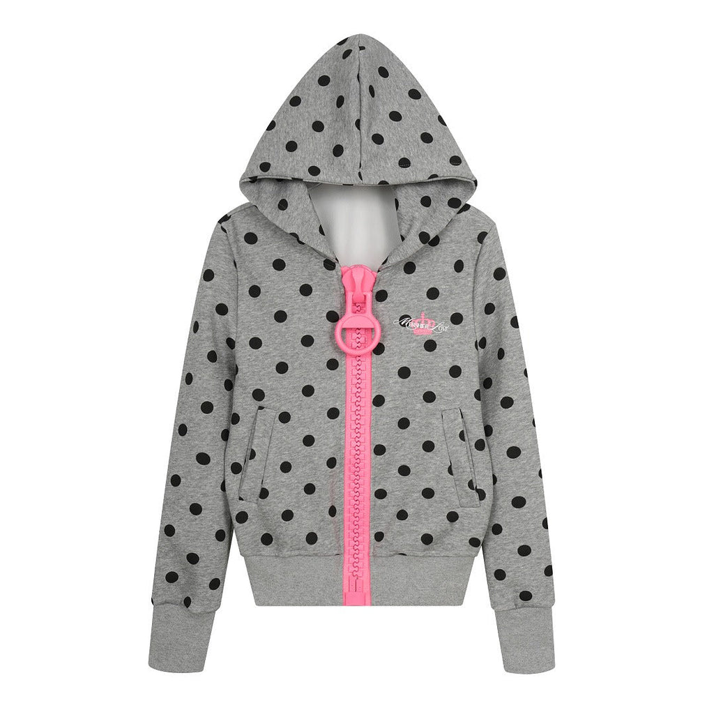 BADMUSE Oversized Zipper Polka Dot Hoodie