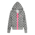 BADMUSE Oversized Zipper Polka Dot Hoodie