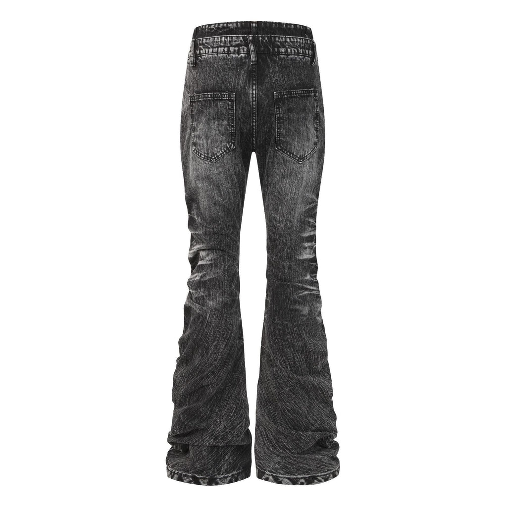 BADMUSE Cross Rhinestone Double-Waist Slim Jeans