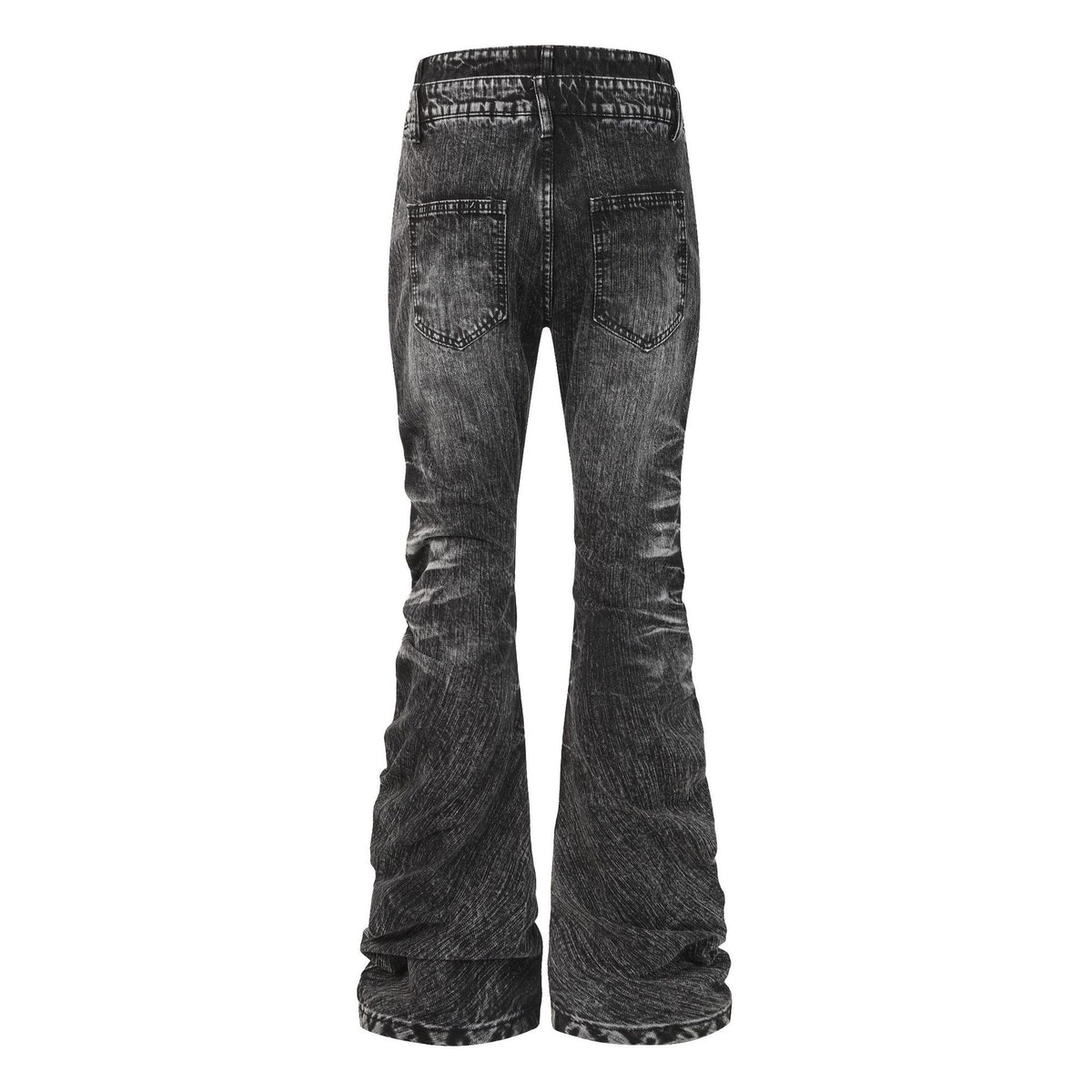 BADMUSE Cross Rhinestone Double-Waist Slim Jeans