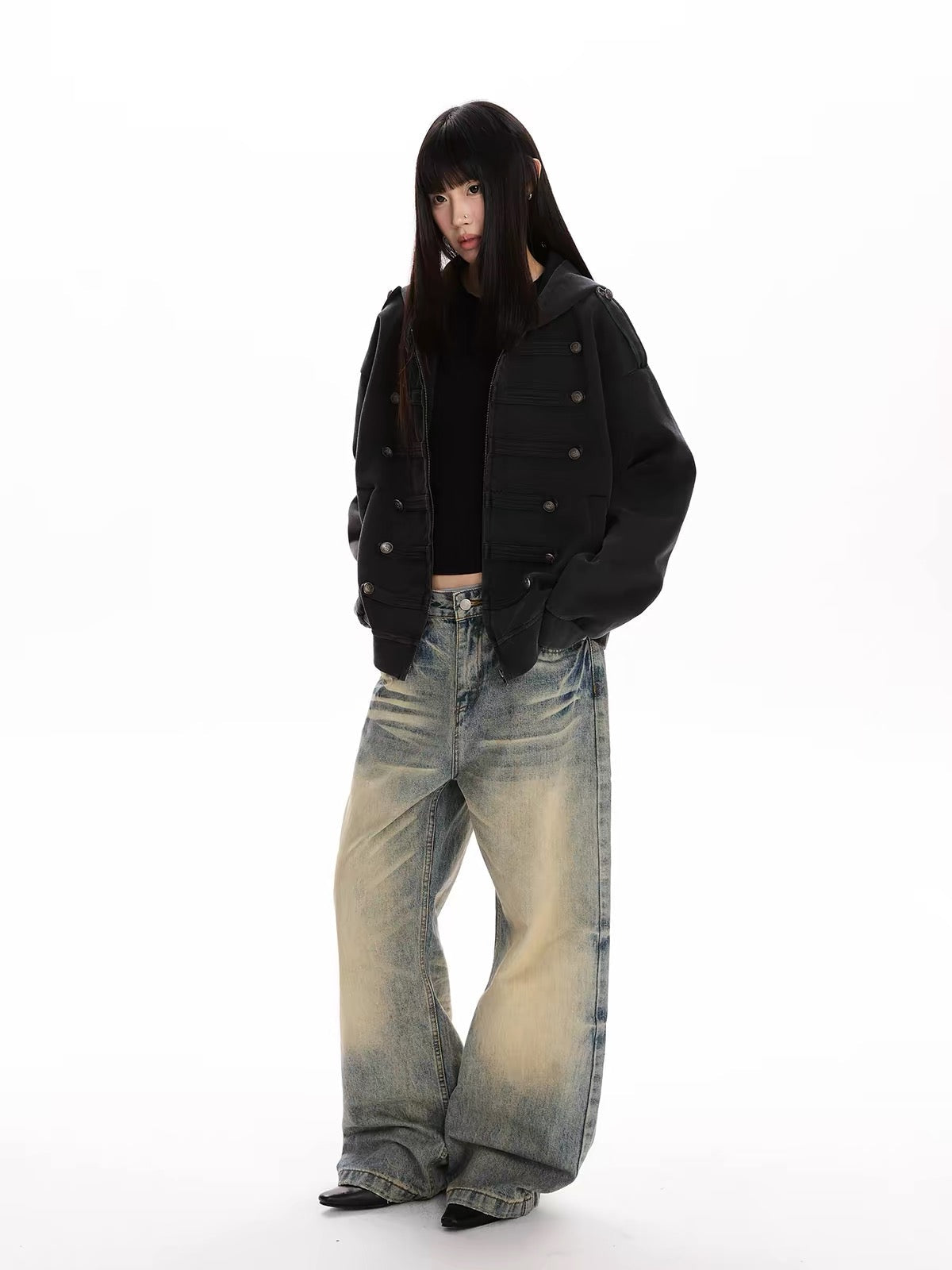 BADMUSE Napoleon Vintage Zip-Up Hoodie