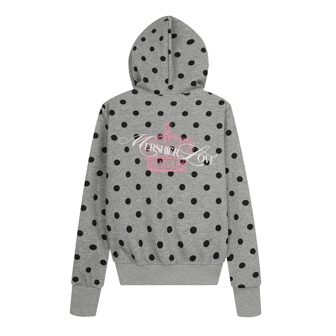 BADMUSE Oversized Zipper Polka Dot Hoodie