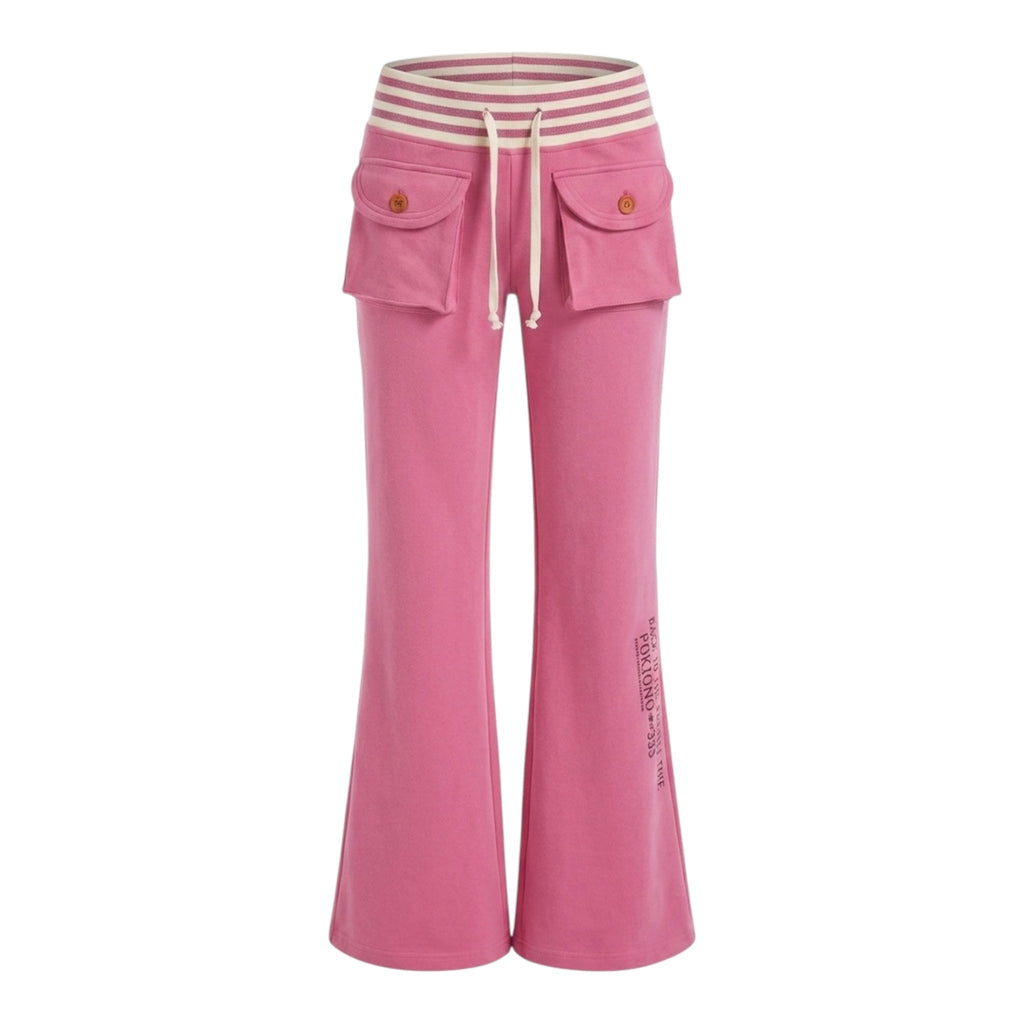 BADMUSE Striped Pocket Flare SweatPants