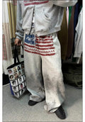 BADMUSE American Flag Logo Print Drawstring Sweatpants