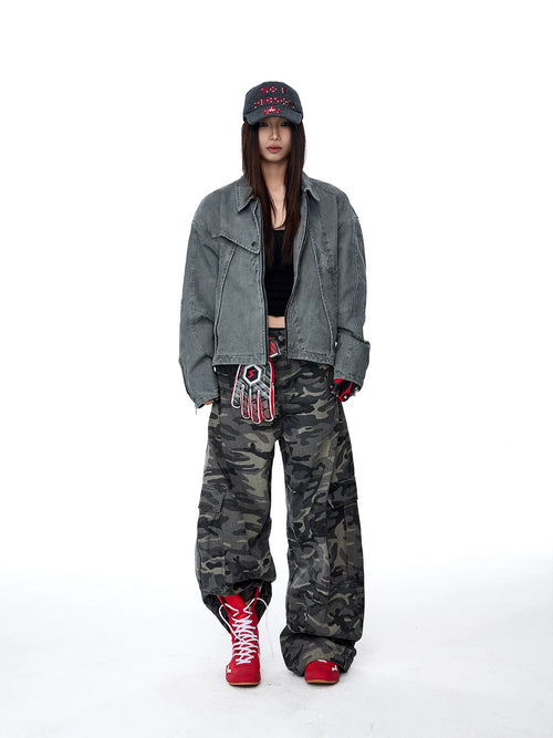 Camouflage Wide-Leg Pants
