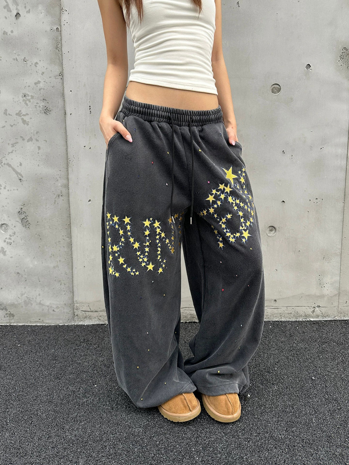 BADMUSE Unisex Oversize Elastic Waist Trousers