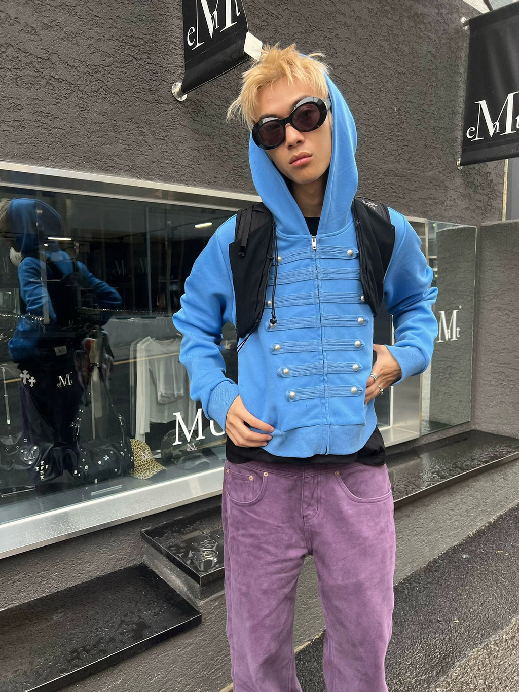 BADMUSE Vintage Napoleon Hooded Cardigan Zip-Up Hoodie