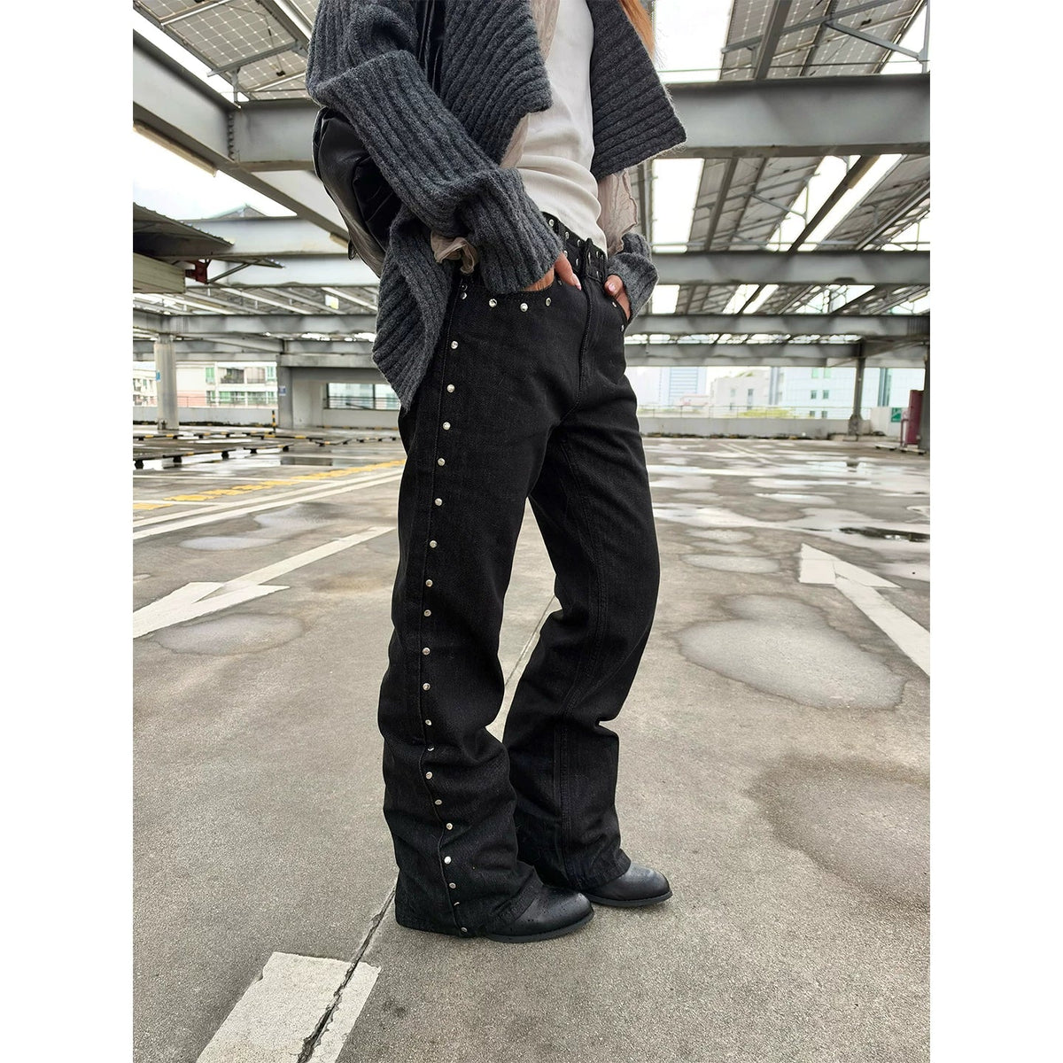BADMUSE Leopard Star Embroidered Jeans