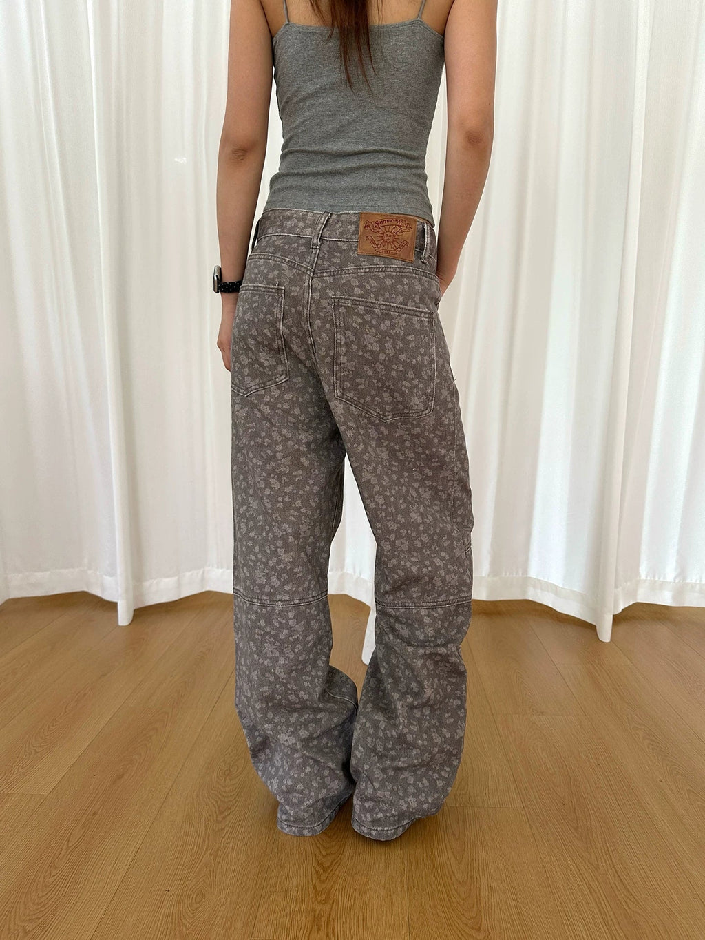 BADMUSE Print Straight Casual Pants