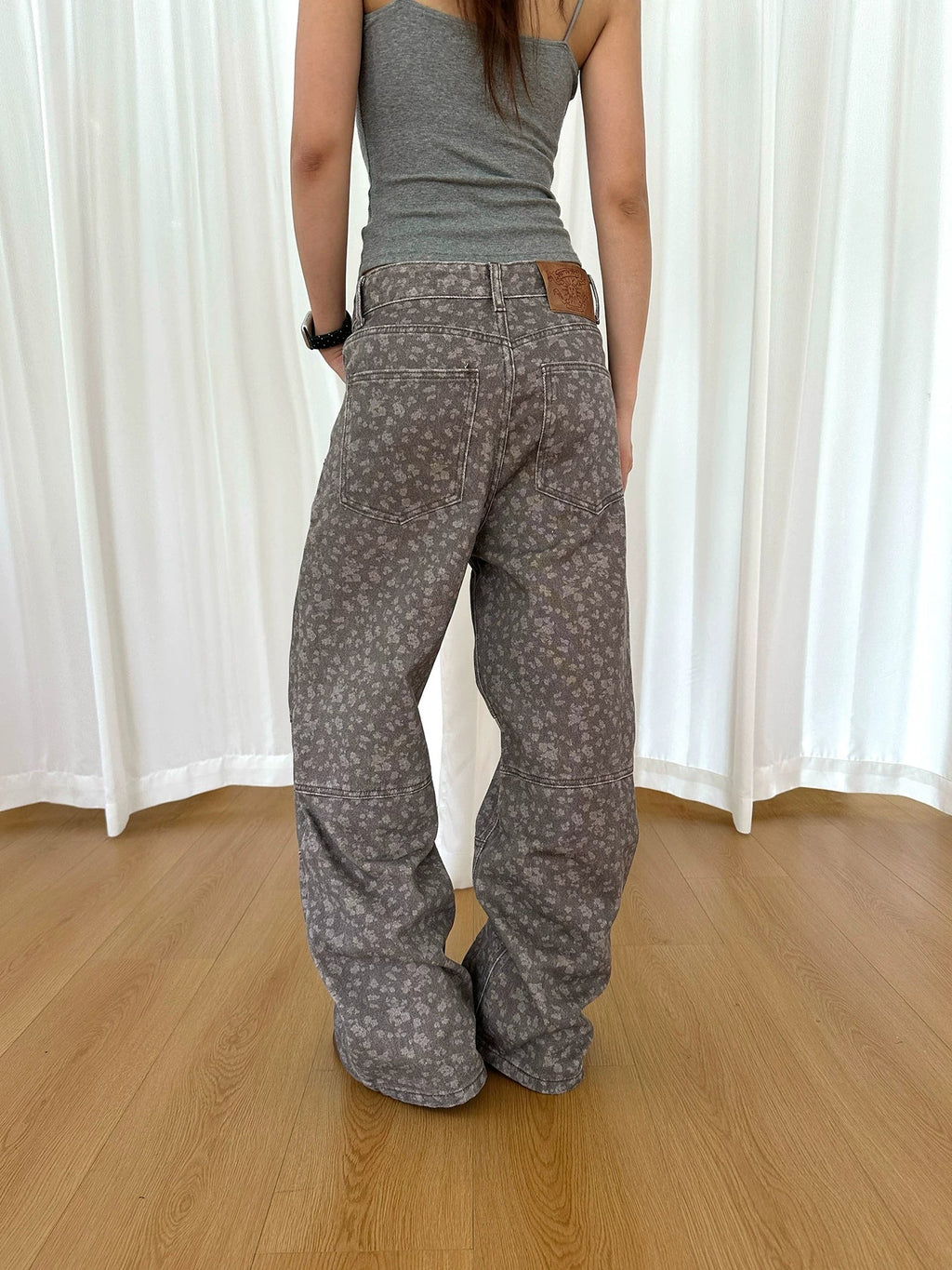 BADMUSE Print Straight Casual Pants