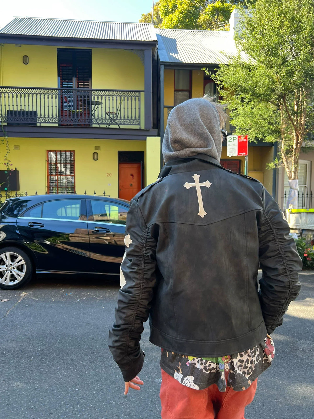 BADMUSE Cross Napoleon Leather Jacket
