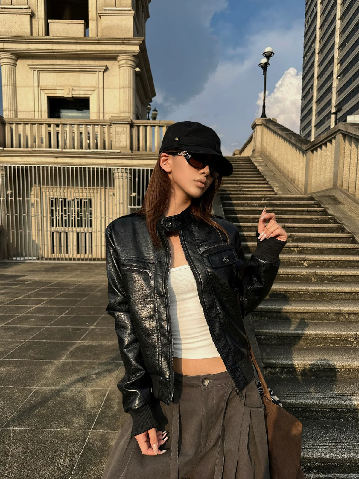 BADMUSE Retro  Leather Jacket