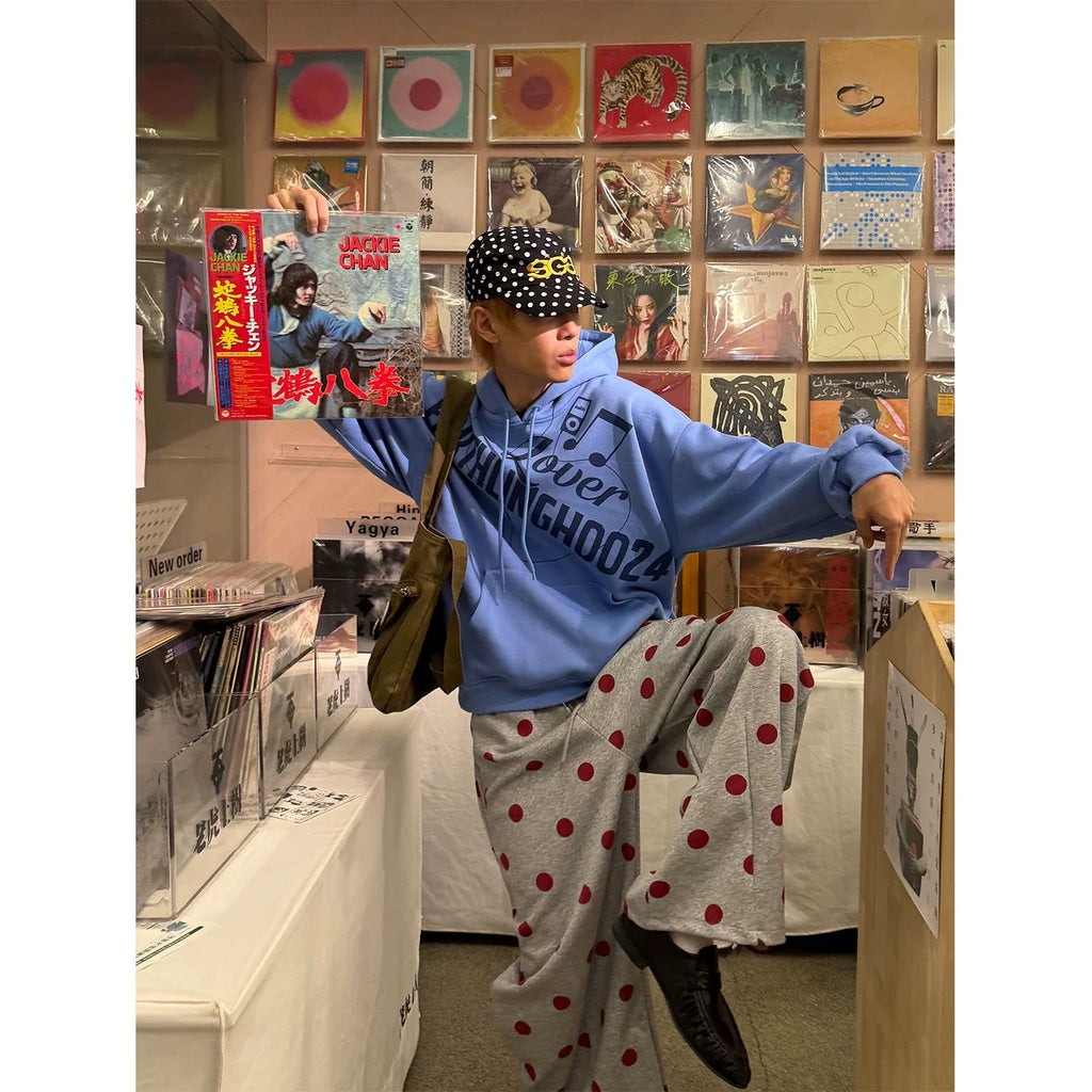 BADMUSE Polka Dot Embroidered Sweatpants