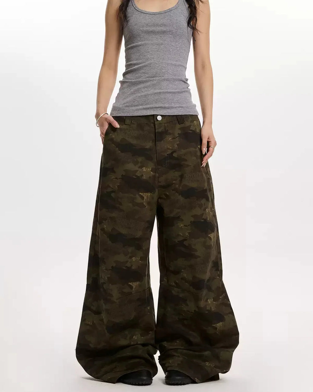 Camouflage Loose Split Ripped
