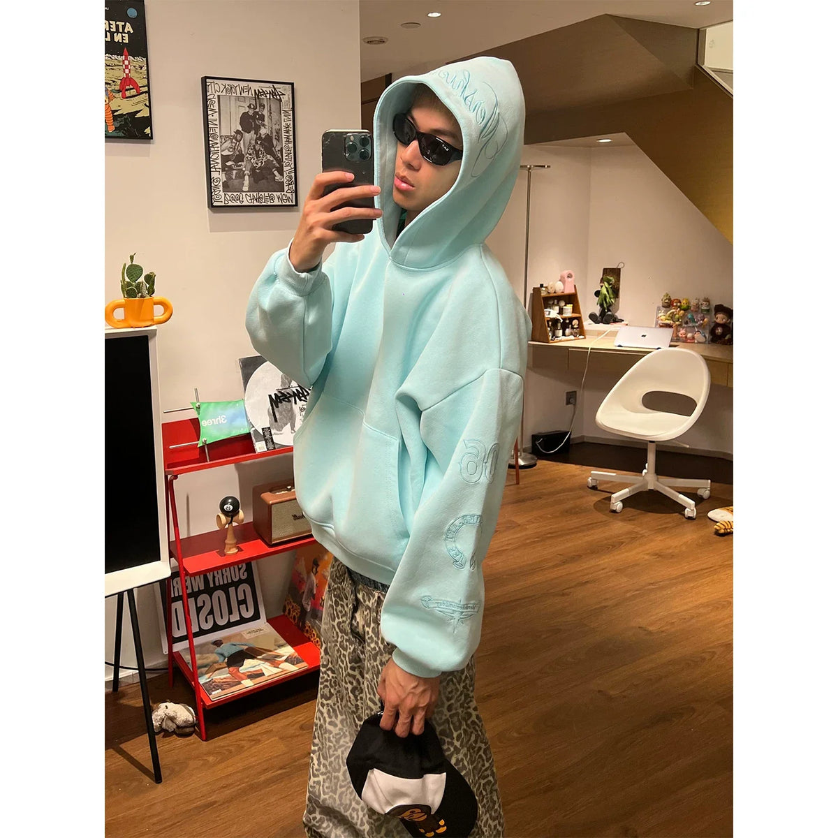 BADMUSE Letter Embroidered Hoodie