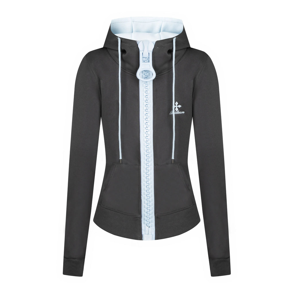 BADMUSE Contrast Big Zipper Hoodie