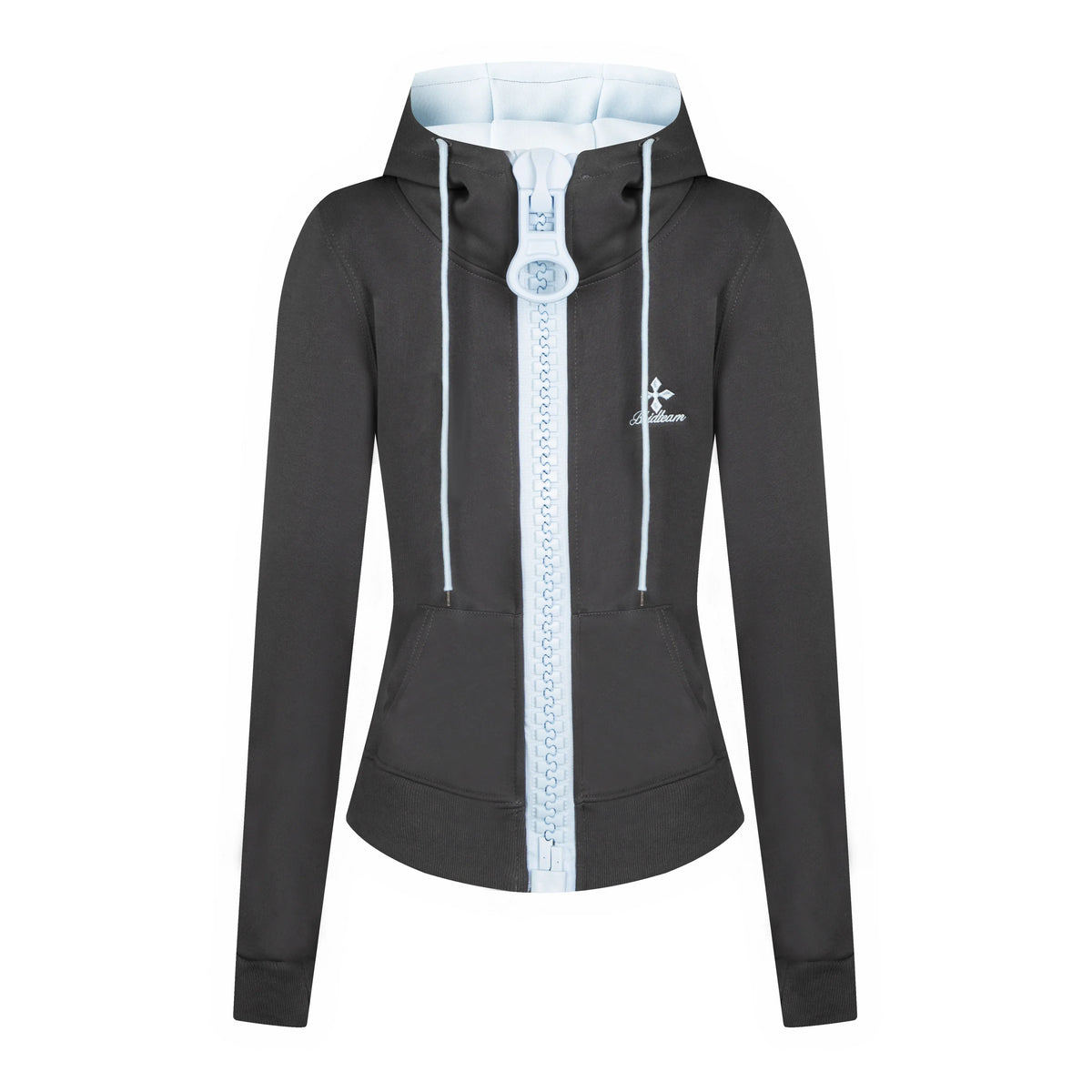 BADMUSE Contrast Big Zipper Hoodie