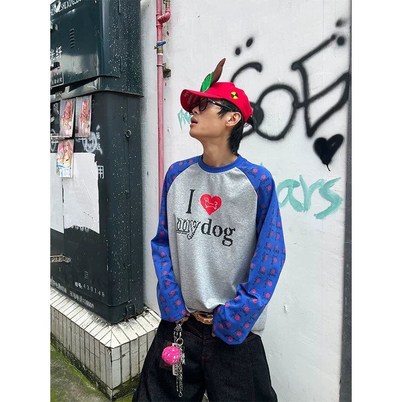 BADMUSE Contrast Raglan Sleeve Long Sleeve T-Shirt