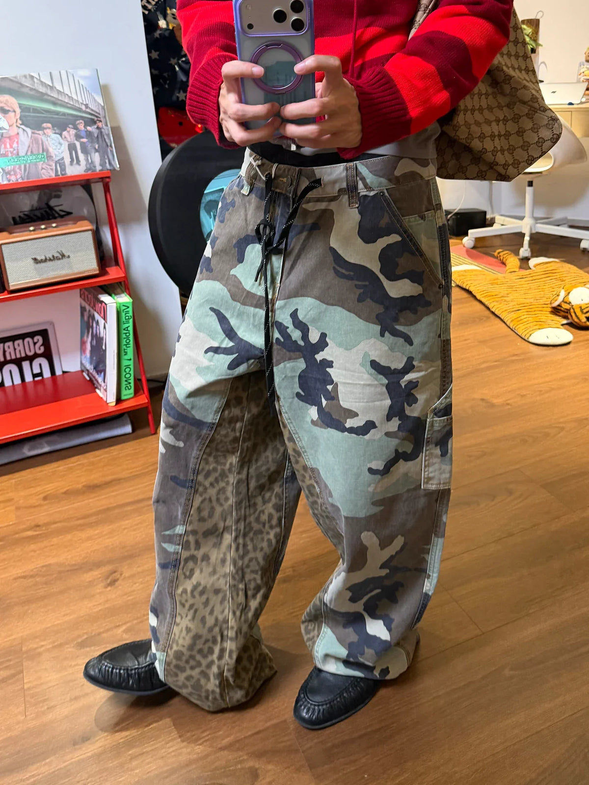 BADMUSE Leopard Patchwork Camo Pants