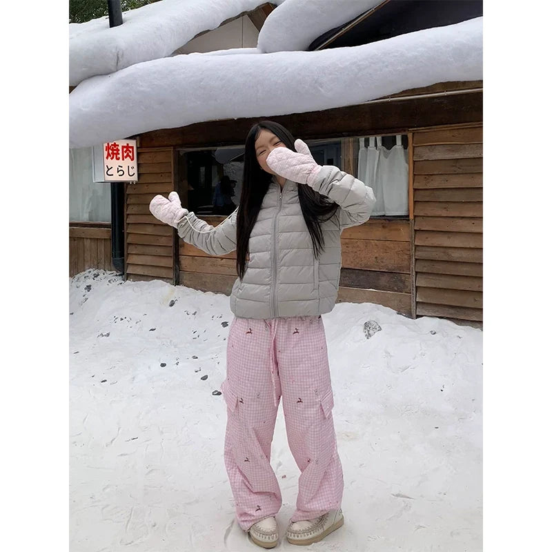 BADMUSE Retro Plaid Padded Pants