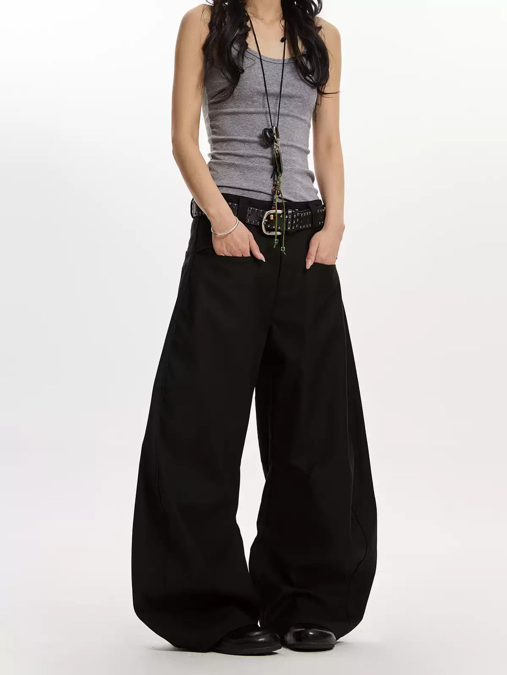 Retro Niche High-End Scimitar Drape Trousers