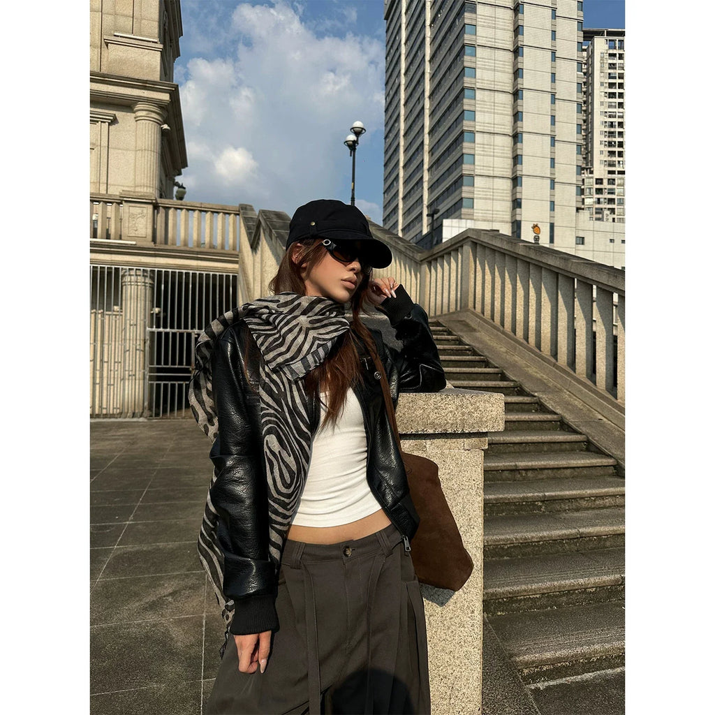 BADMUSE Retro  Leather Jacket