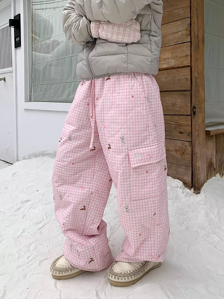 BADMUSE Retro Plaid Padded Pants