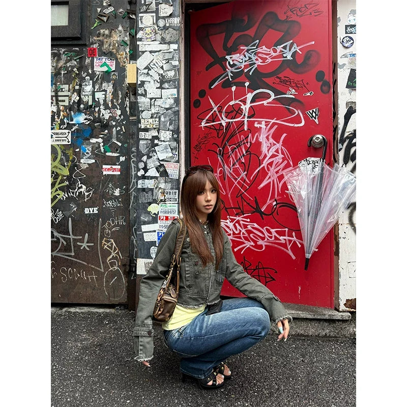 BADMUSE Washed Straight-Leg Denim Jeans