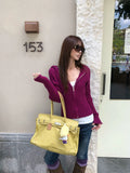 BADMUSE Striped Double-Zip Knit Hoodie