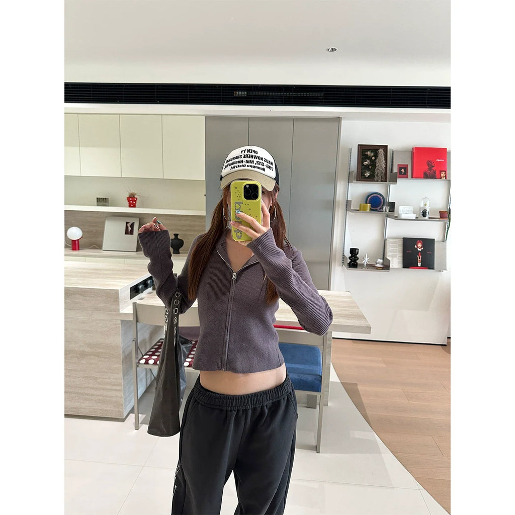 BADMUSE Wing Print Elastic Waist Wide Leg Sweatpants