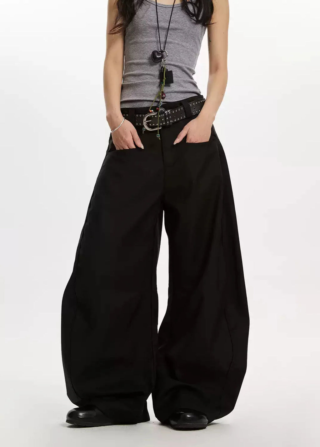 Retro Niche High-End Scimitar Drape Trousers