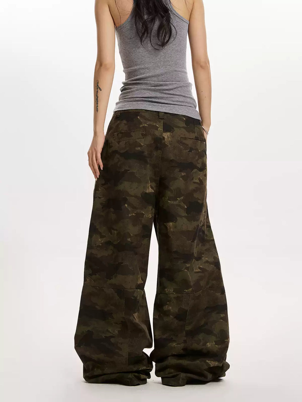 Camouflage Loose Split Ripped