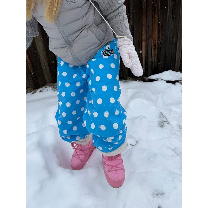 BADMUSE Quilted Dot Patchwork Pants