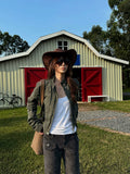 BADMUSE Stand Collar Workwear Short Jacket