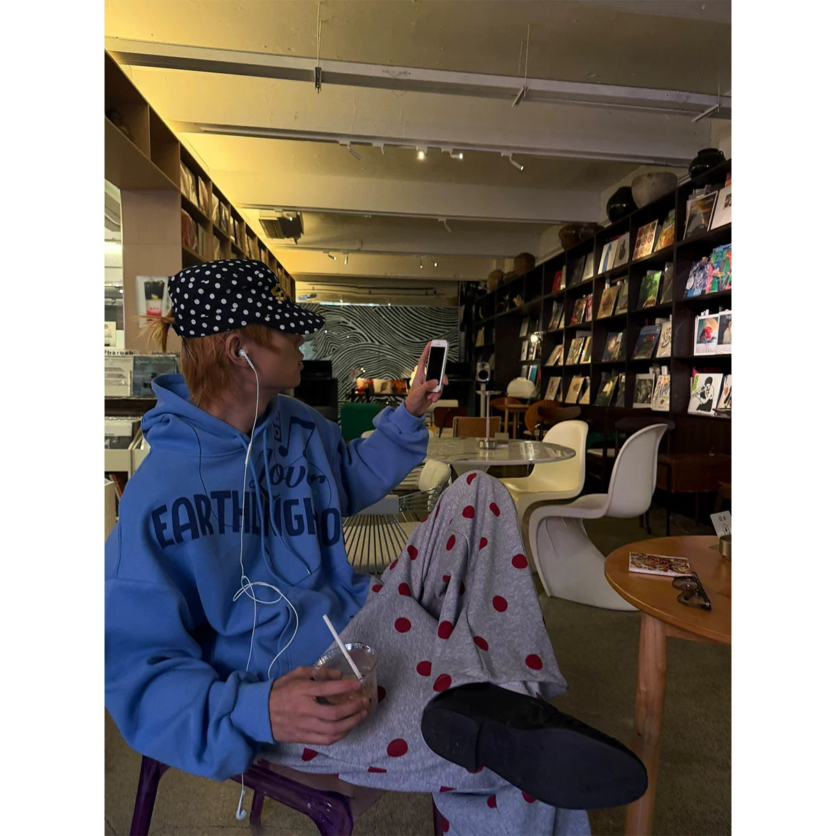 BADMUSE Polka Dot Embroidered Sweatpants