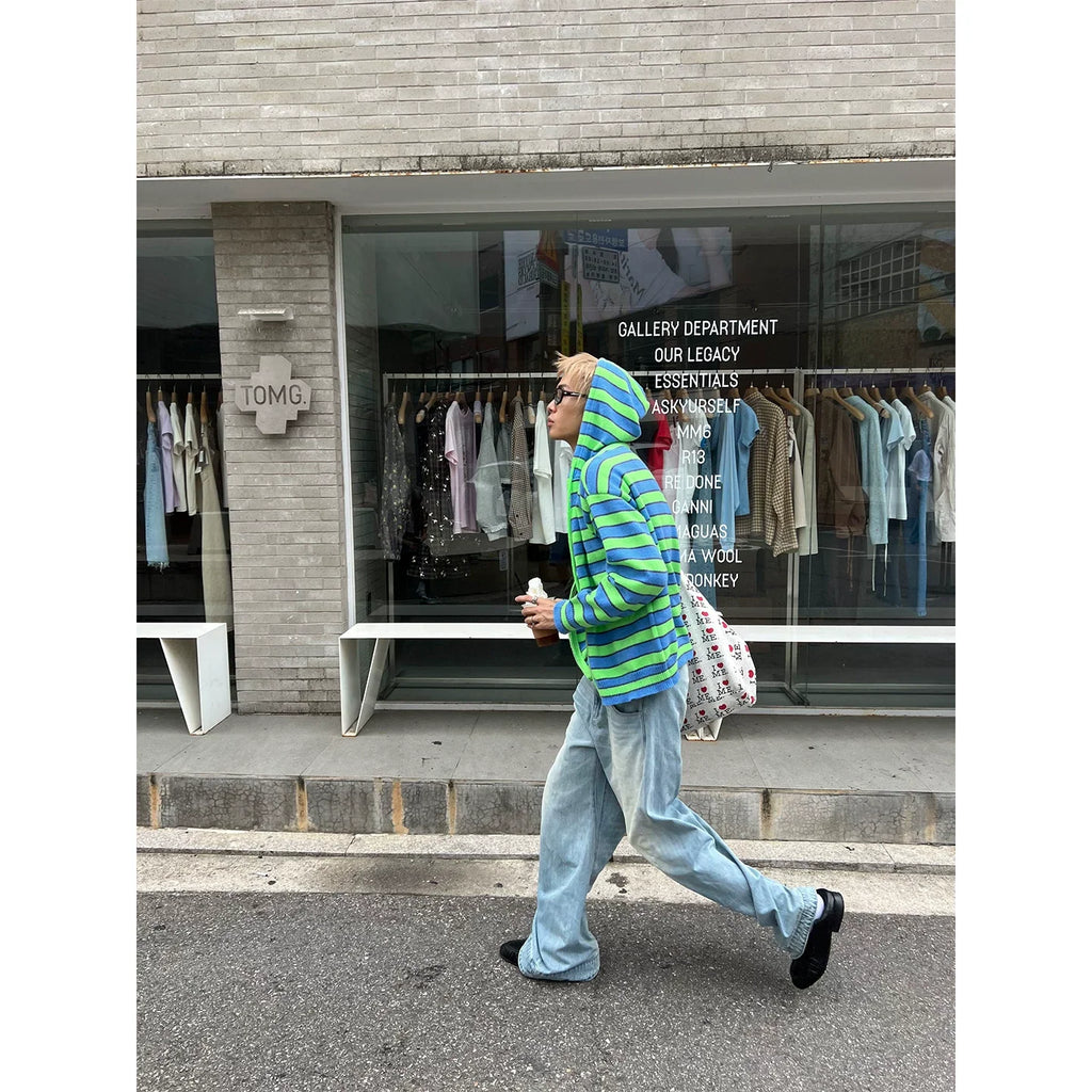 BADMUSE Washed Gradient Wide-Leg Jeans