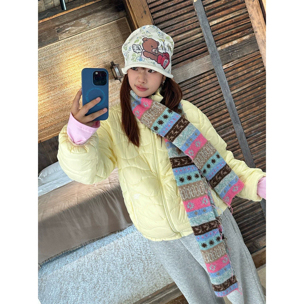 BADMUSE Wavy Collar Puffer Jacket