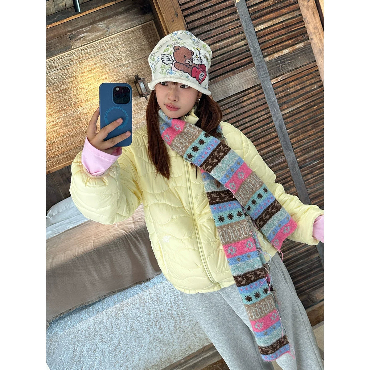 BADMUSE Wavy Collar Puffer Jacket