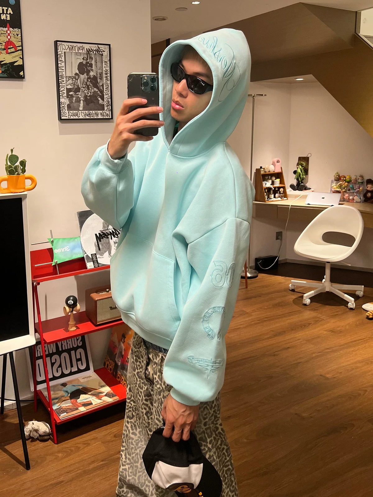BADMUSE Letter Embroidered Hoodie
