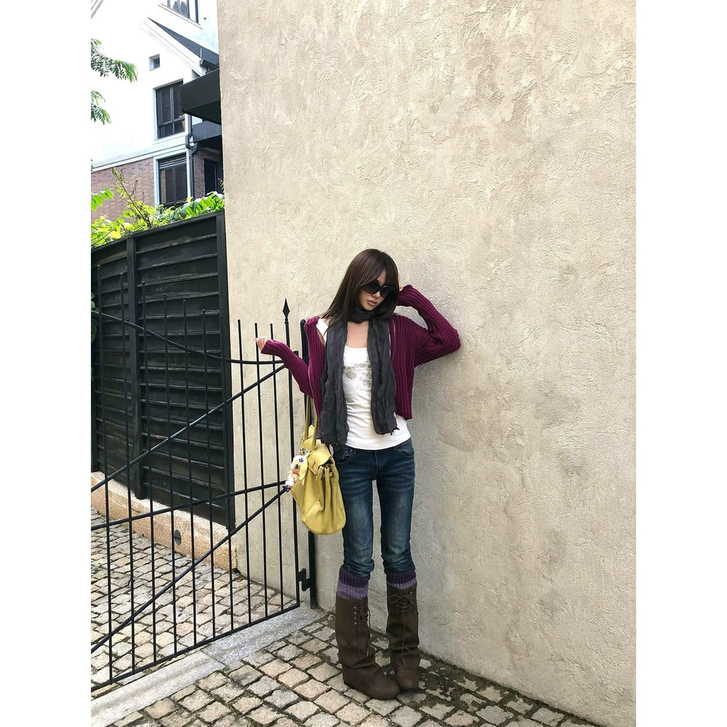 BADMUSE Striped Double-Zip Knit Hoodie