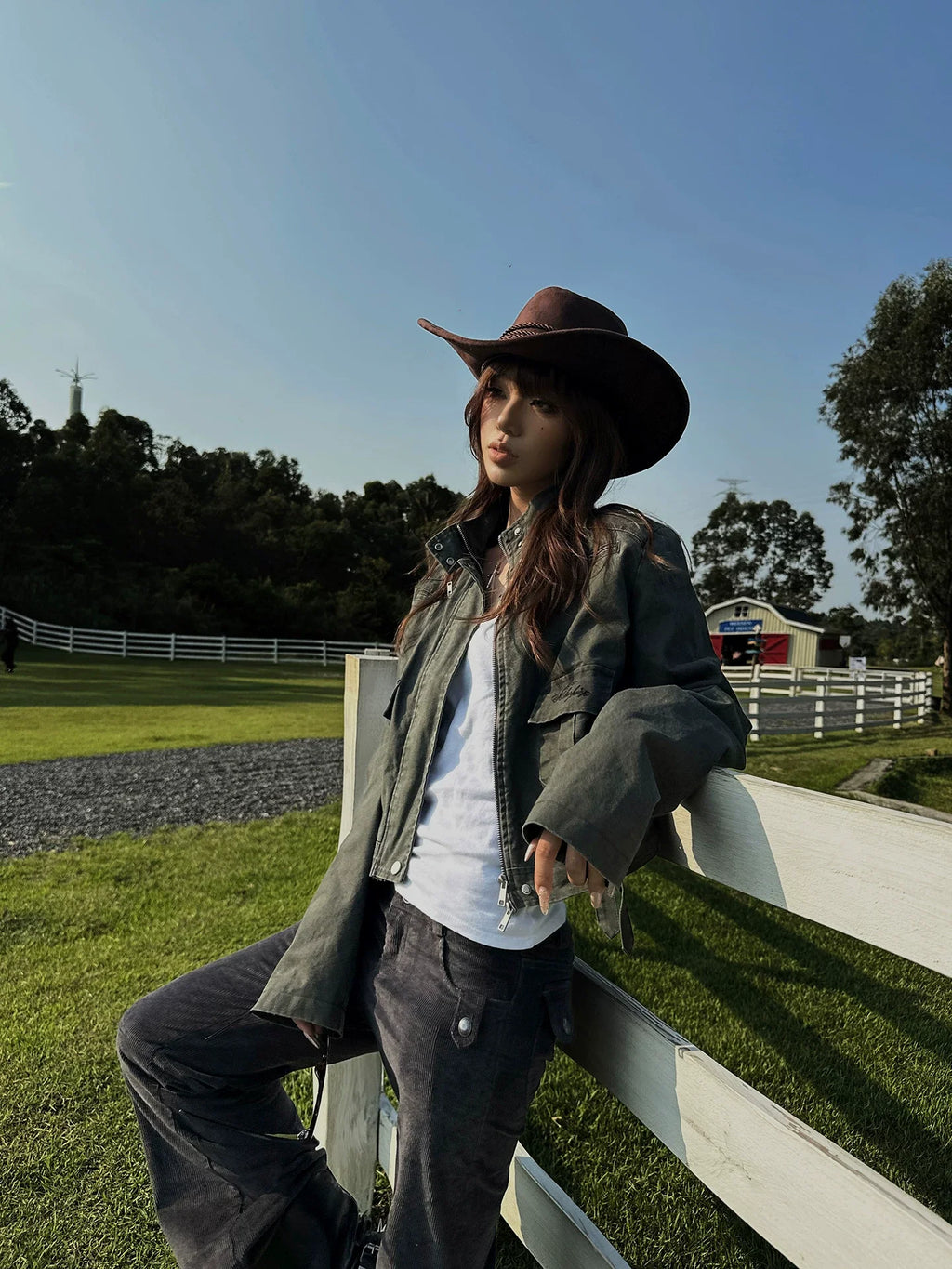 BADMUSE Stand Collar Workwear Short Jacket