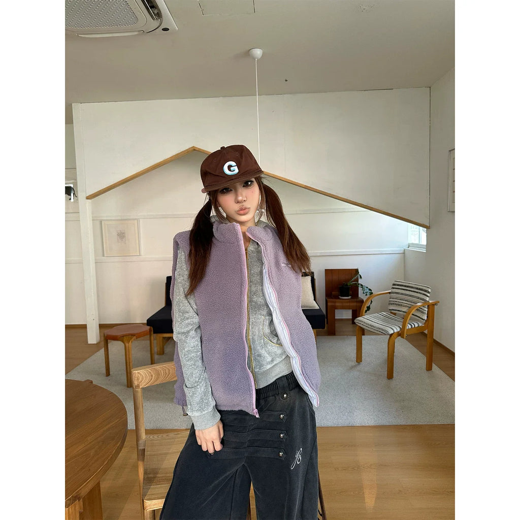 BADMUSE Reversible Plaid Puffer Vest