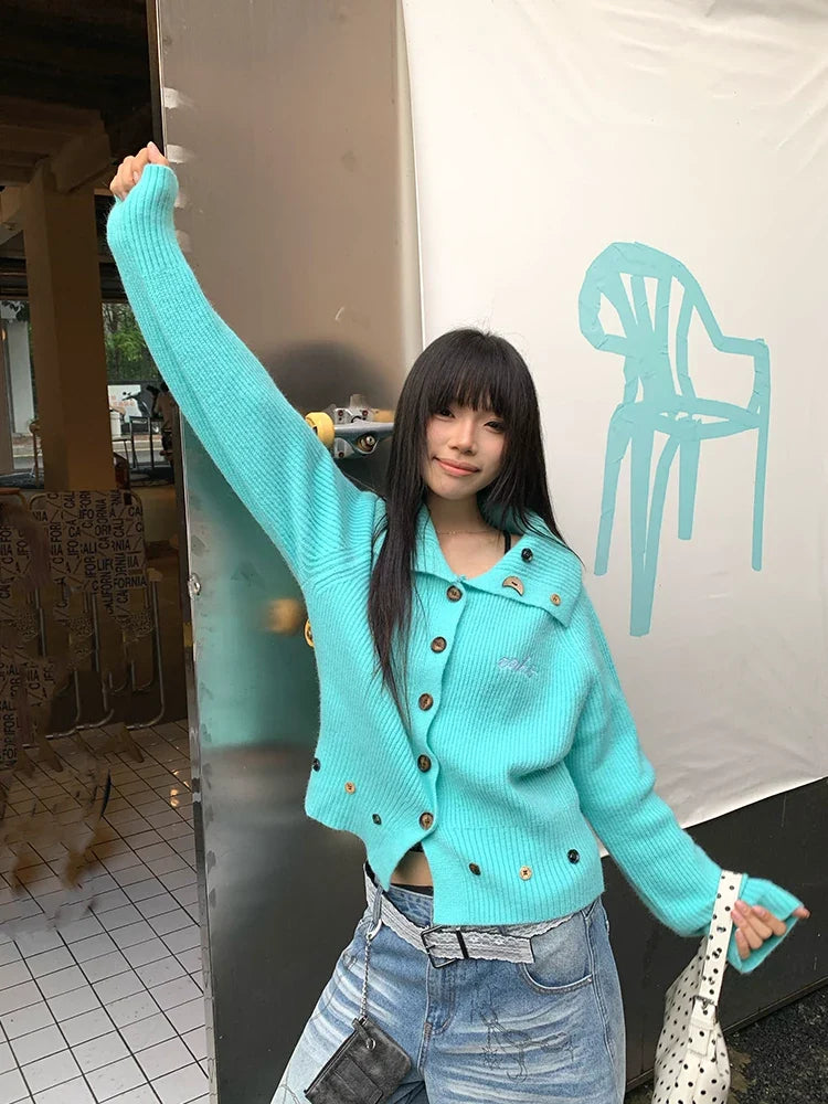 BADMUSE Casual Button Knit Cardigan