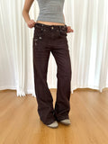 BADMUSE Distressed Flared Straight-Leg Jeans