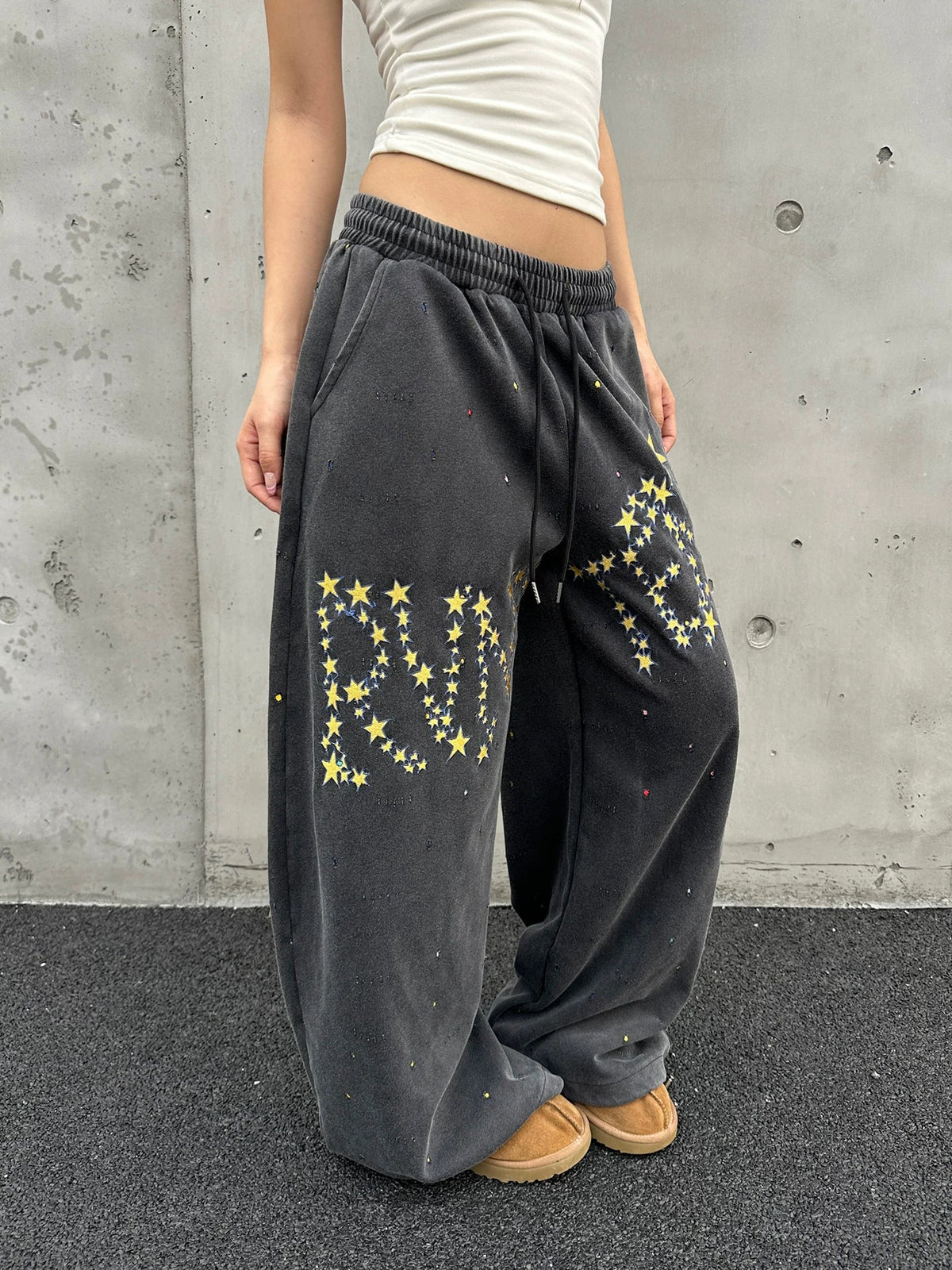 BADMUSE Unisex Oversize Elastic Waist Trousers