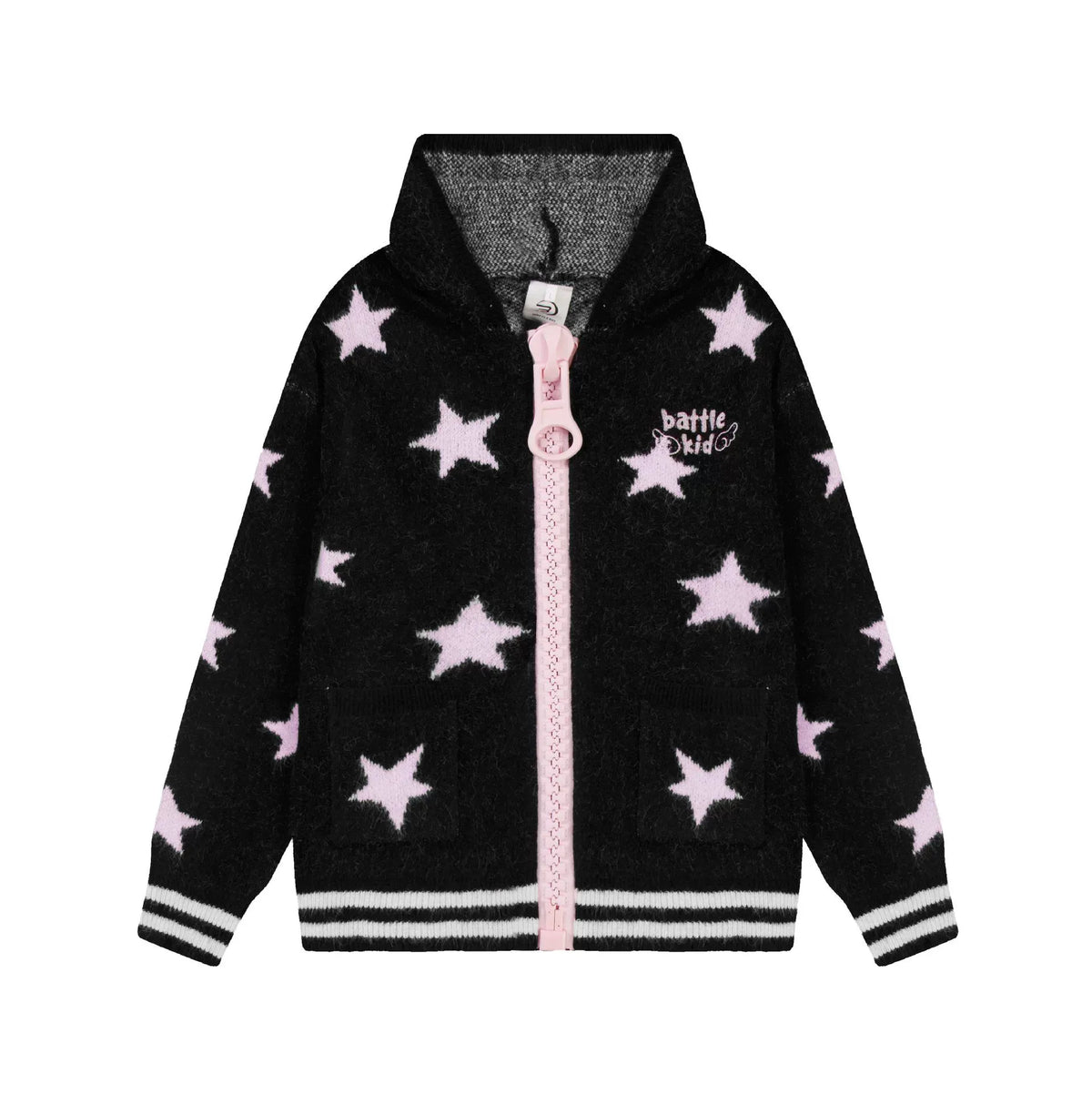 BADMUSE Vintage Star Zip-Up Hoodie Cardigan