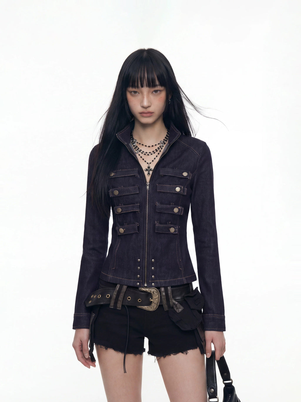 BADMUSE Napoleon Cropped Denim Jacket