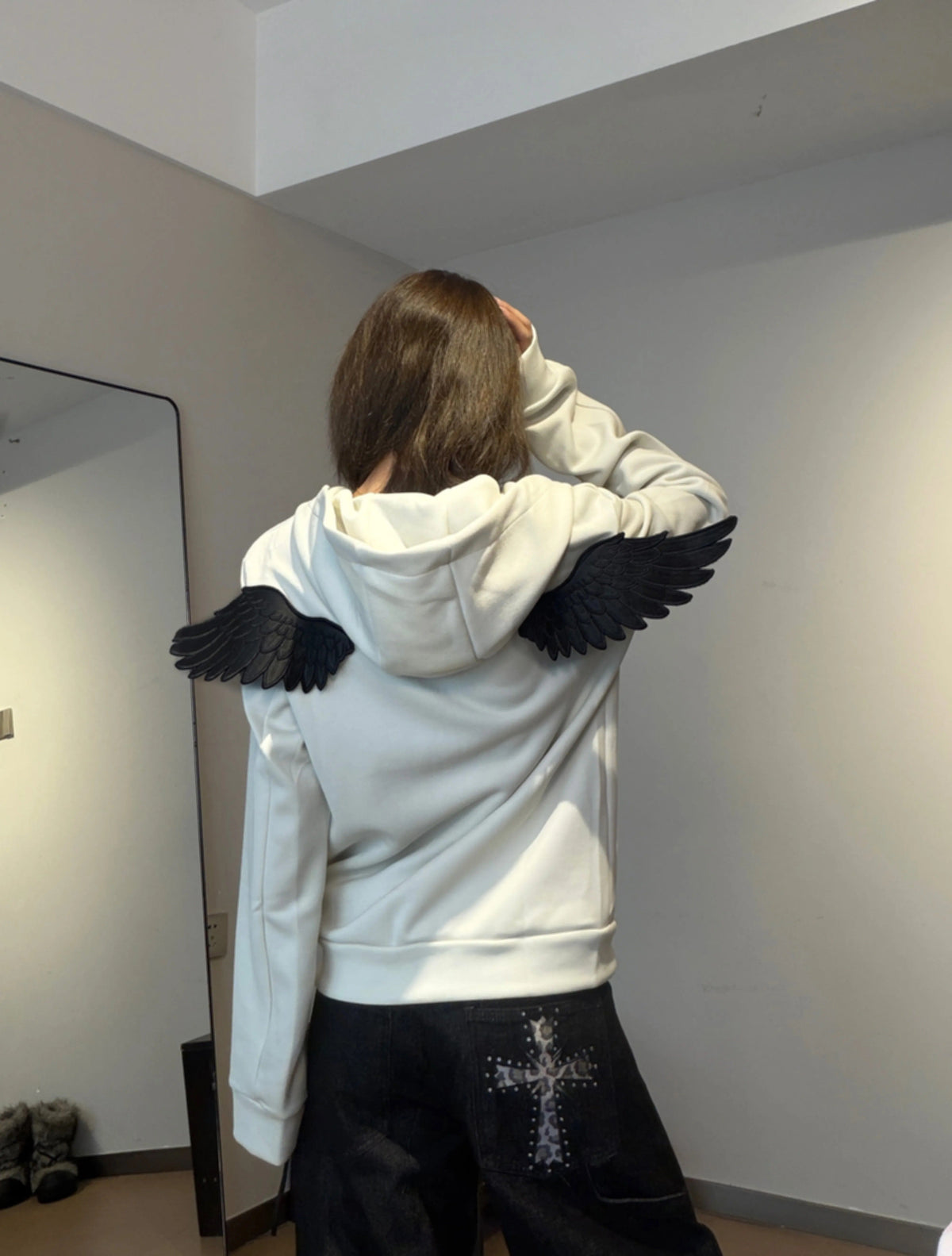BADMUSE Angel Wing Zip-Up Hoodie
